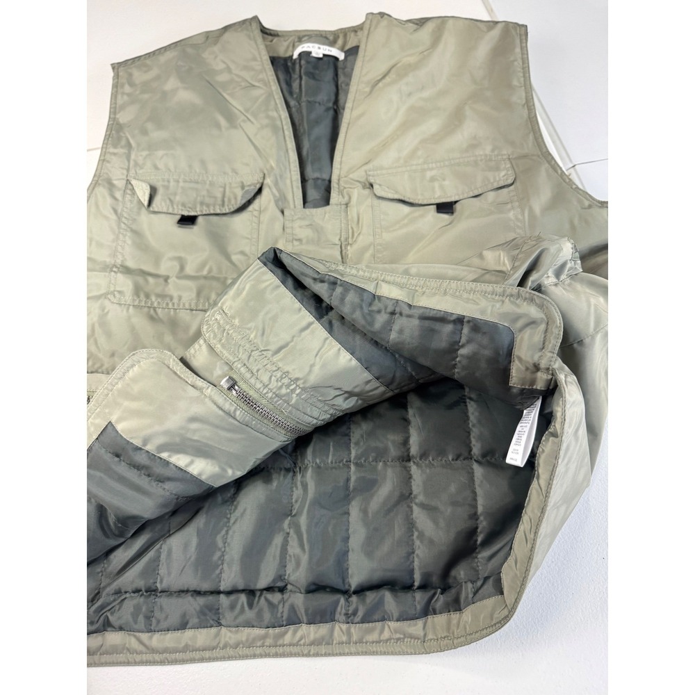 Pacsun Los Angeles Utility Vest Olive Green Tactical Pockets Sleeveless L - Picture 10 of 11